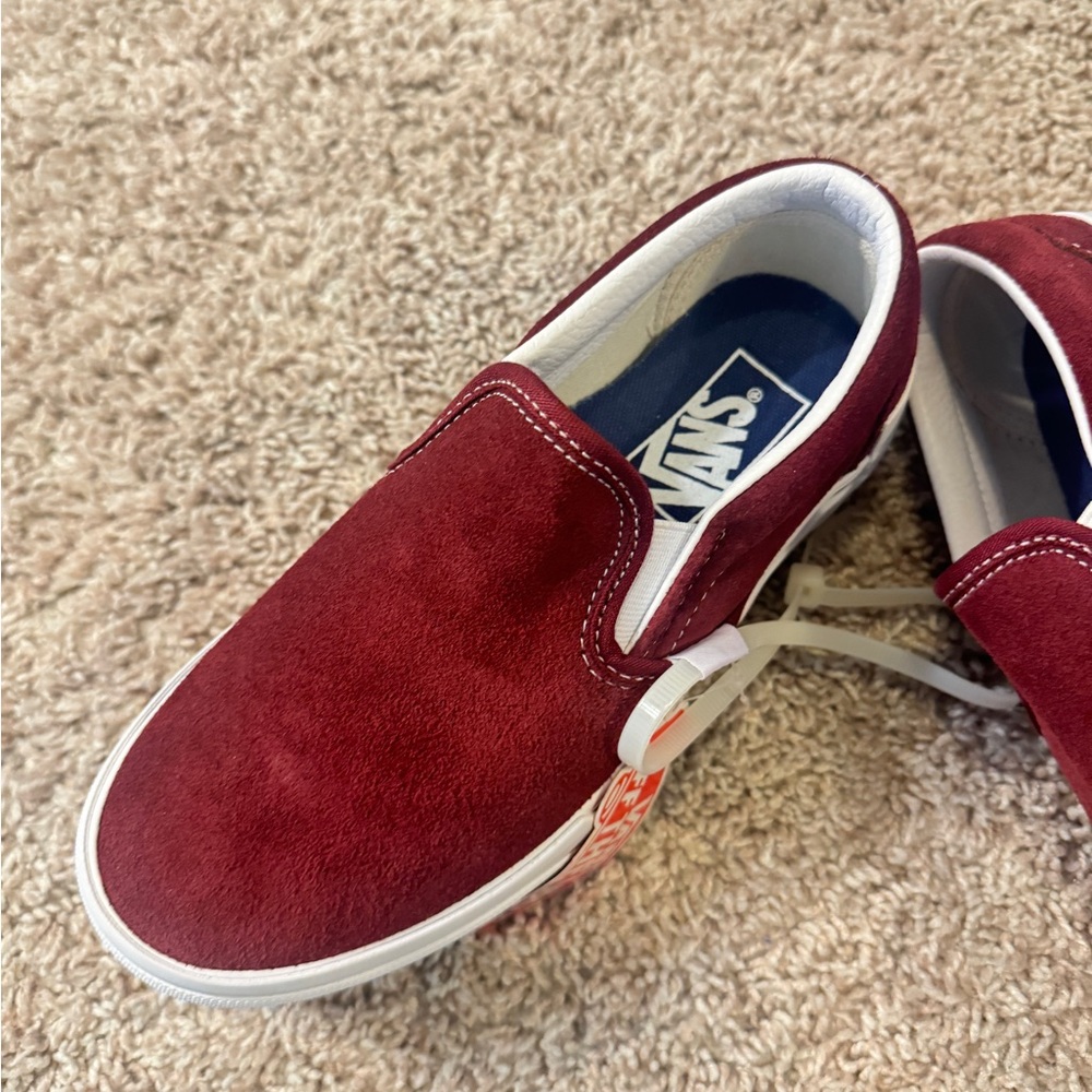 Vans Stacked Suede Platform Slip On Casual Shoes pomegranate /Burgundy Size 5.5